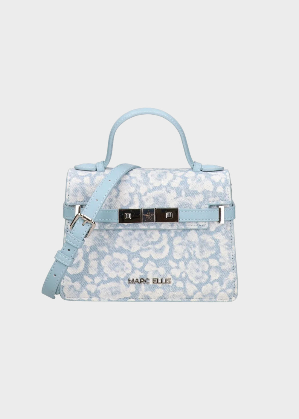 Borsa a mano con tracolla Around S in effetto denim