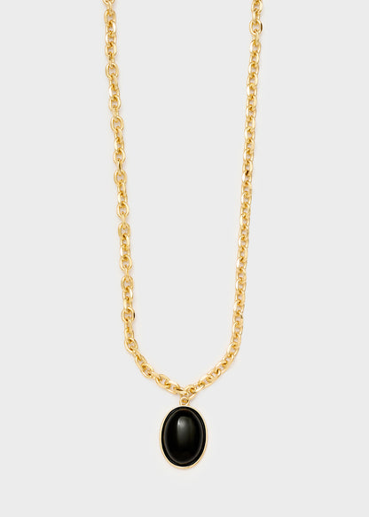 Collana Cleo con pietra pendente nero