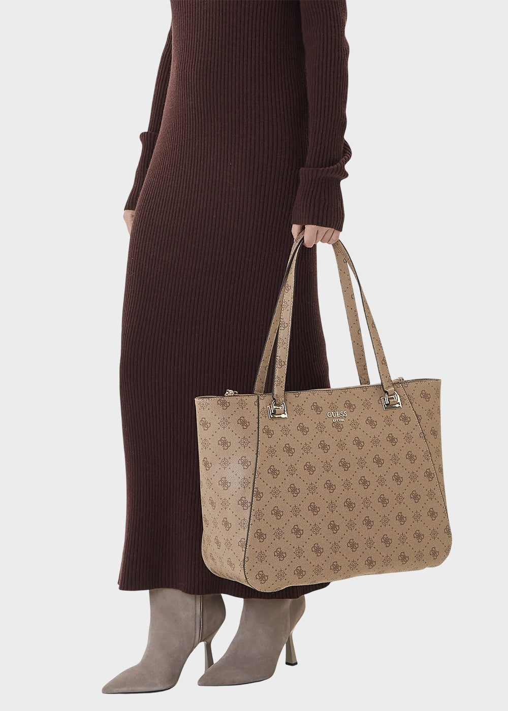 Borsa a spalla grande Calebra con logo all over