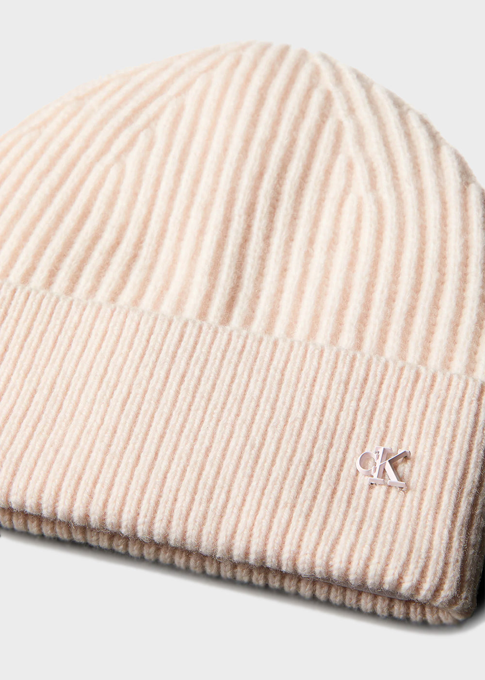 Berretto con logo in misto lana rosa