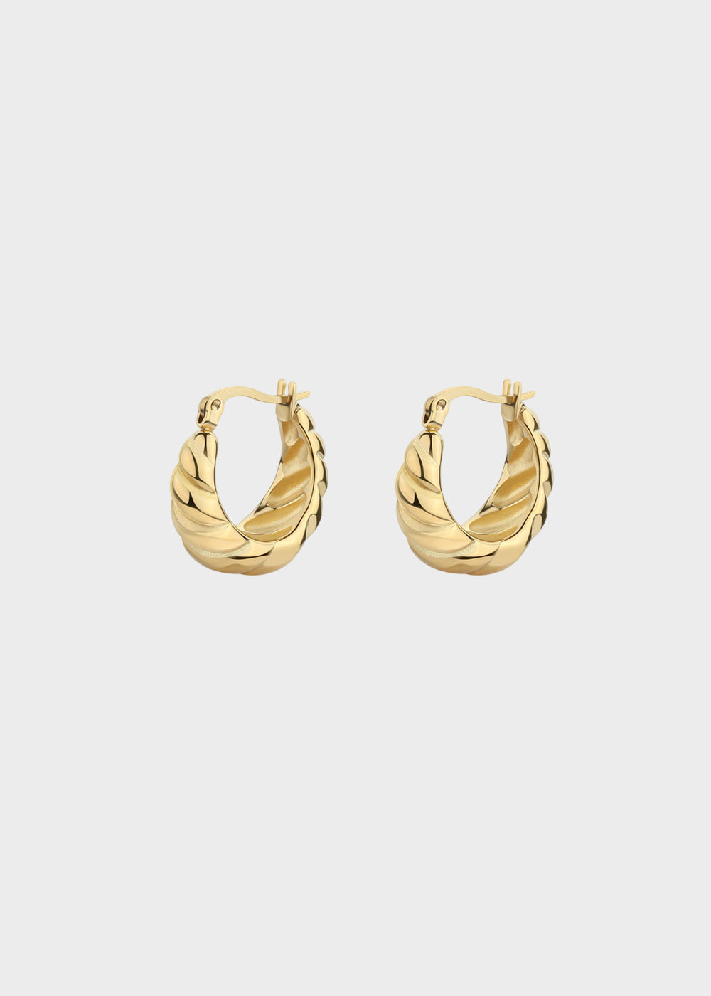Orecchini a cerchio Chunky in acciaio con finitura pvd oro 14K