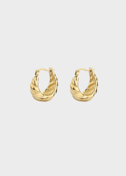Orecchini a cerchio Chunky in acciaio con finitura pvd oro 14K