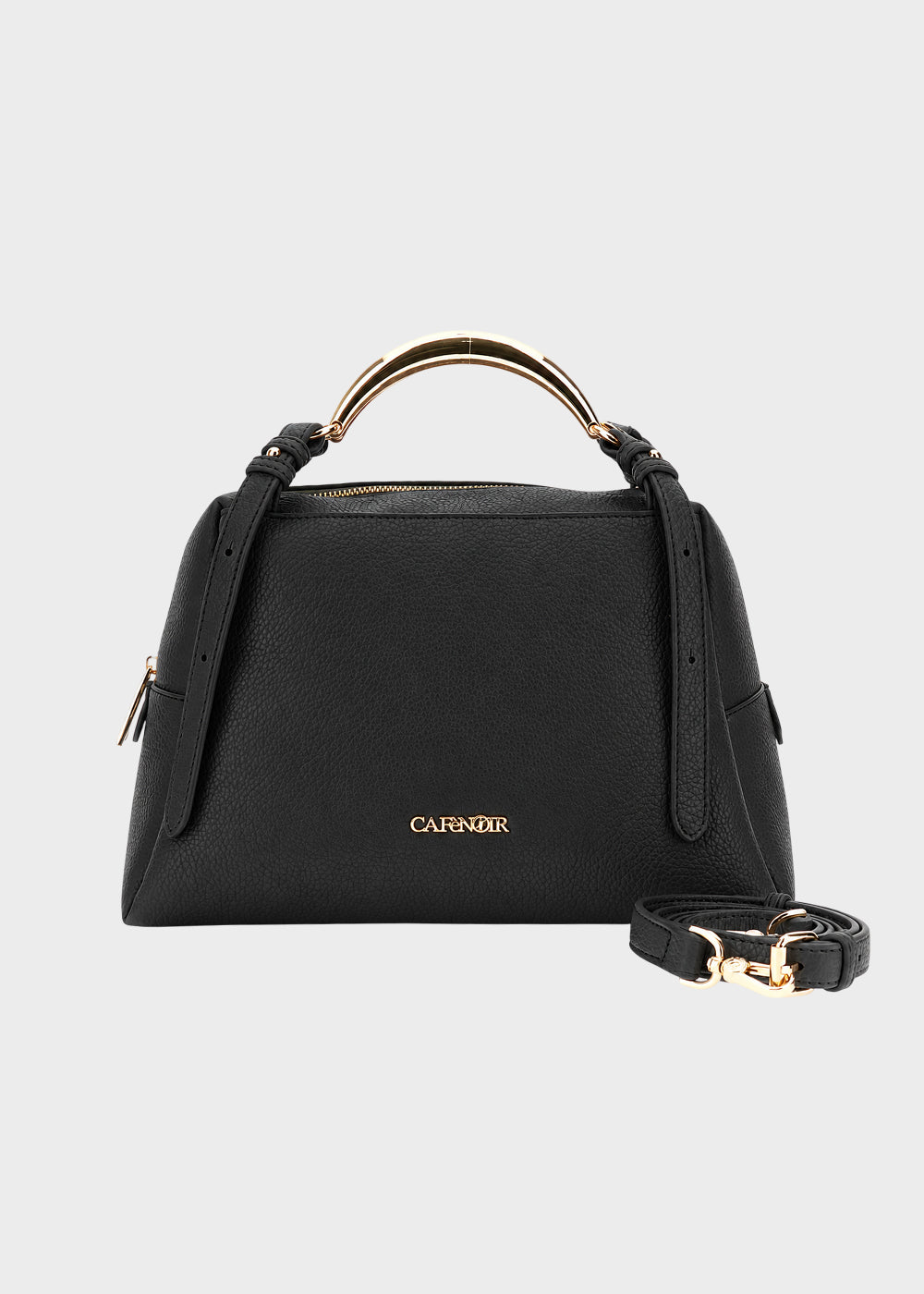 Borsa a mano con manici metallici e tracolla