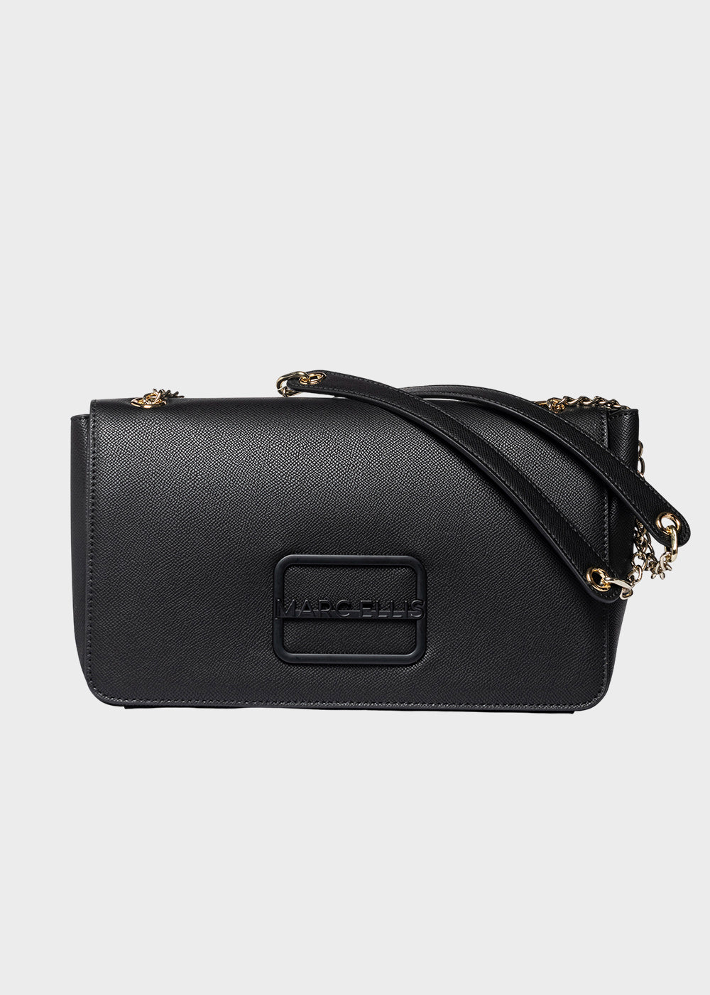 Borsa a tracolla Victoria L GR con pattina e logo metallico