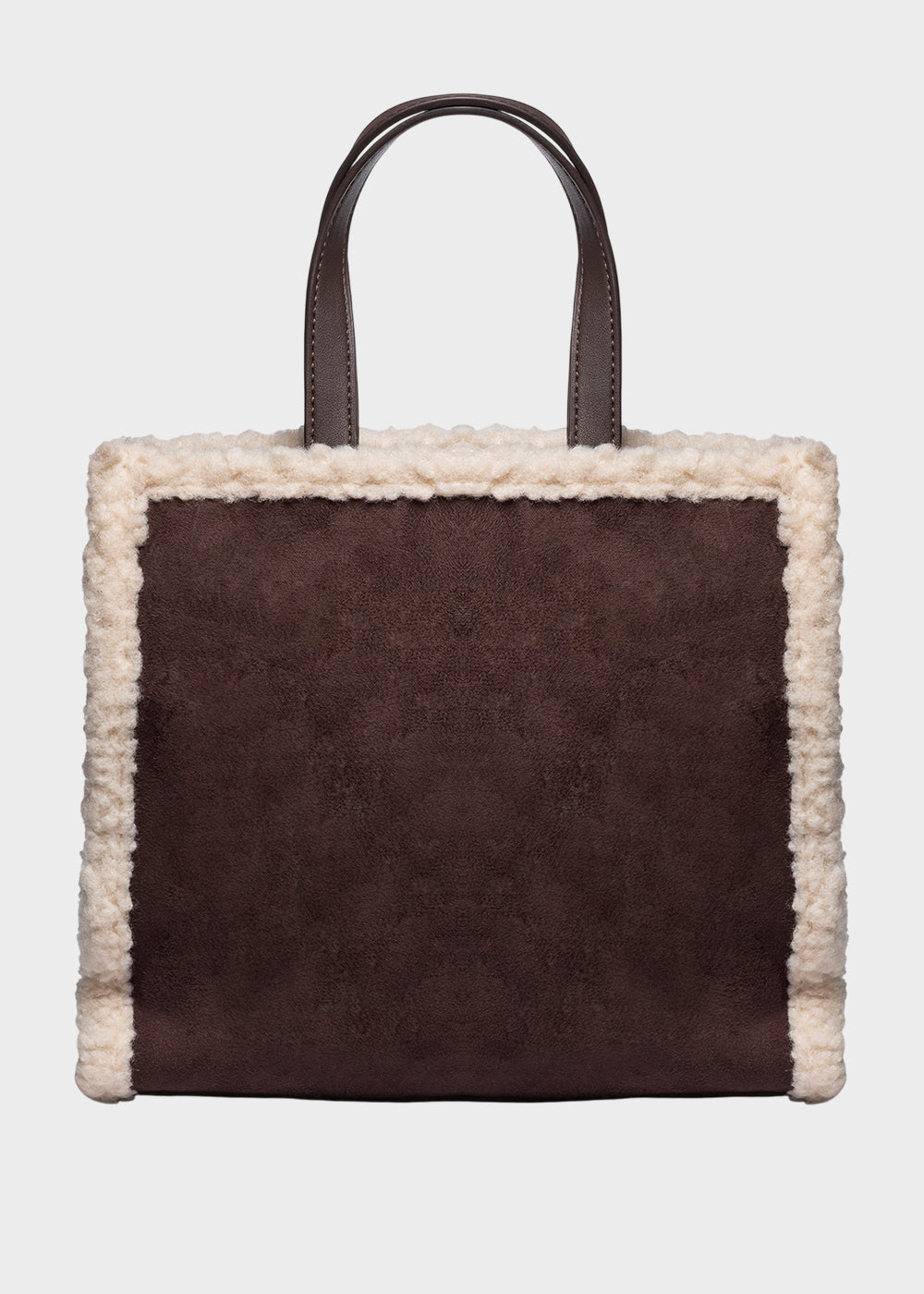 Borsa a mano Buby Buckskin M con dettagli effetto lana e tracolla-3