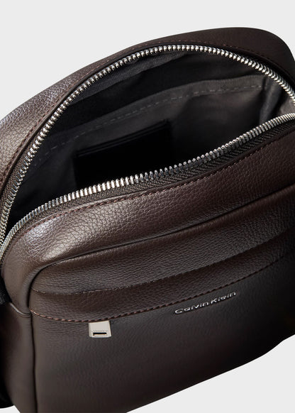 Borsello reporter micro martellato con zip