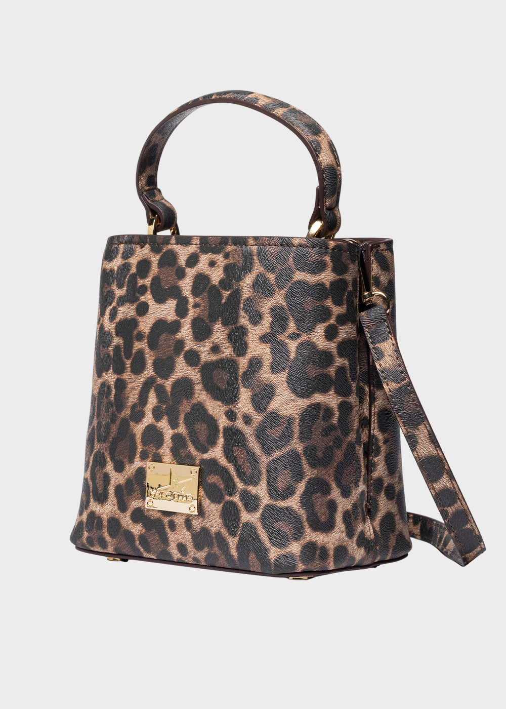 Borsa a secchiello Cheryl Leopard con tracolla-2