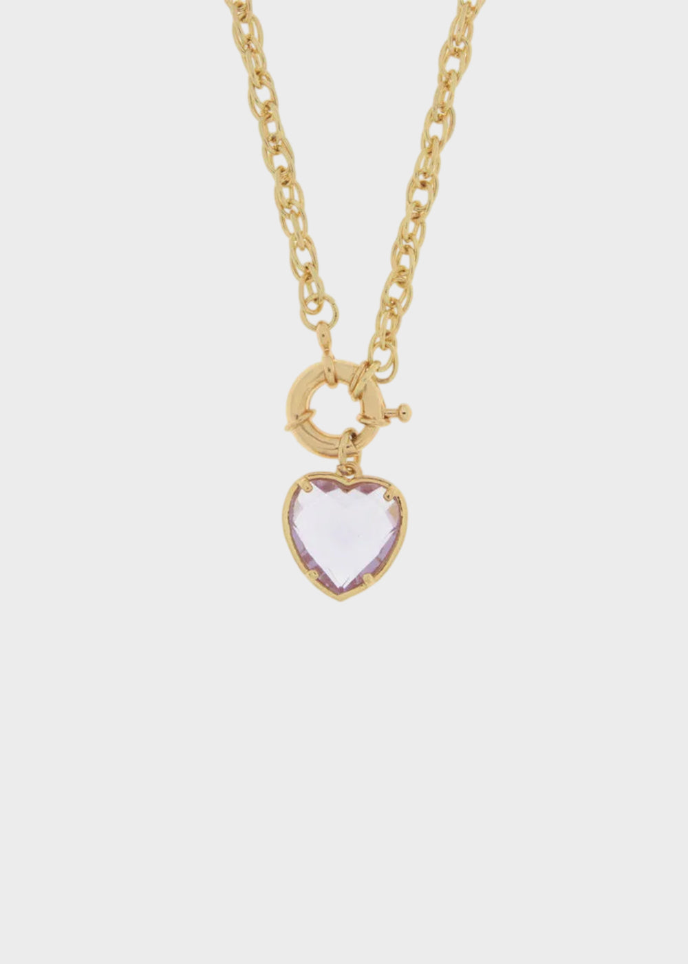Collana in Metallo color oro con cuore lilla