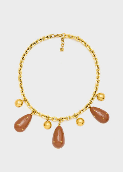 Collana Juls con pendenti smaltati marrone