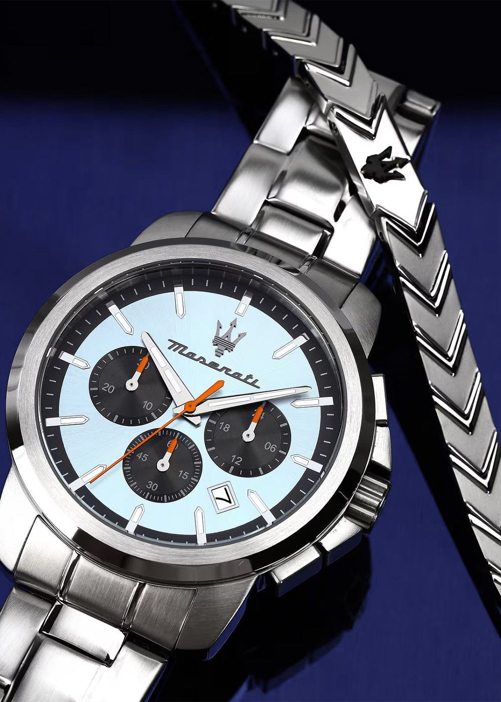 Orologio Successo Chrono set 42 MM Blue Dial con bracciale