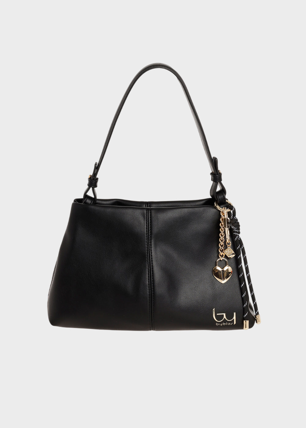 Borsa piccola a spalla morbida Bay con charm-1