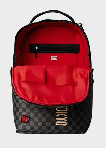 Zaino con ricamo frontale, logo e trama a scacchi, "Limited Edition"