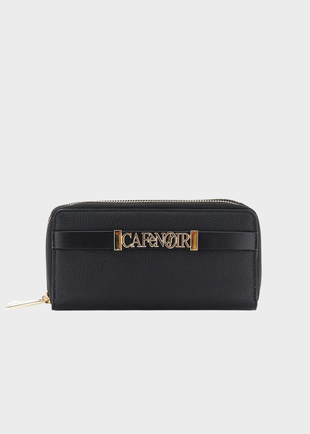 Portafogli con doppia zip e logo metallico