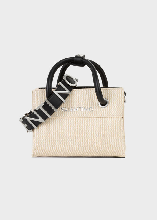 Borsetta a mano Alexia piccola con tracolla in pelle sintetica ad effetto tessuto