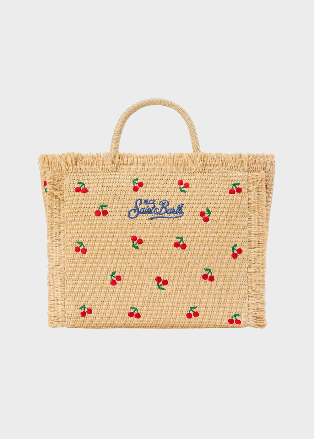 Borsa da mare media Colette Cherry con tracolla in tessuto effetto paglia