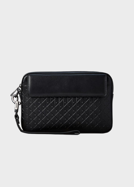 Pochette con emblem logo all-over