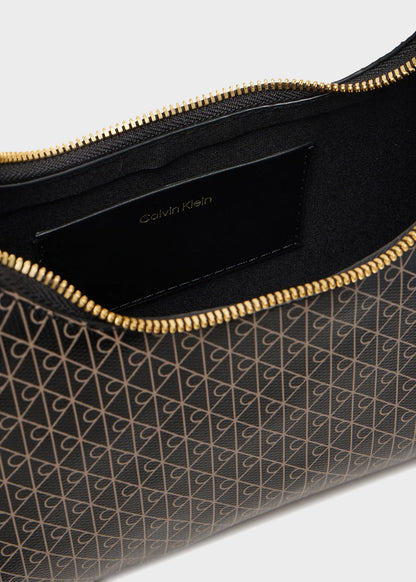 Shoulder bag with all-over monogram logo