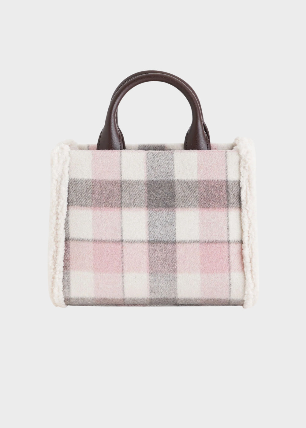 Borsa a mano Mini Marge in effetto lana con tracolla e applicazione orsetto centrale Teddy-3