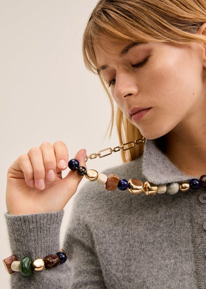 Collana lunga pepite in resina