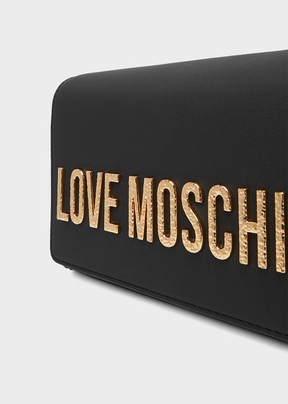 Borsa a tracolla con logo frontale