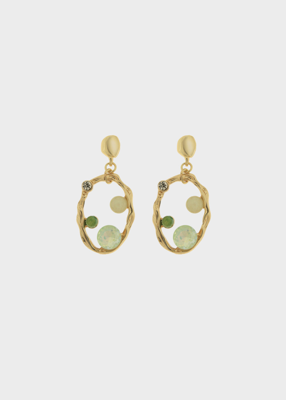 Orecchini pendenti in Metallo color oro con pietre