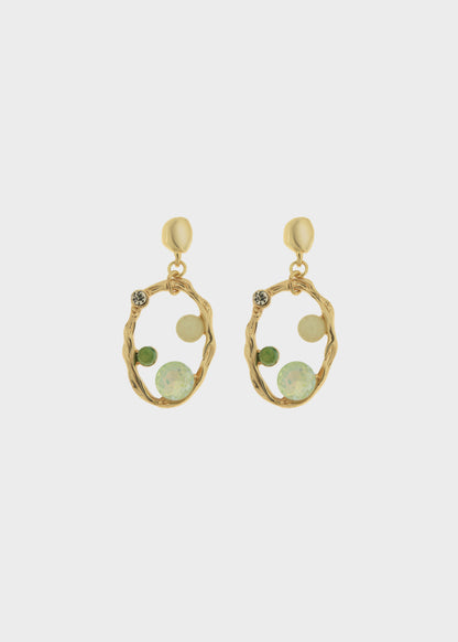 Orecchini pendenti in Metallo color oro con pietre