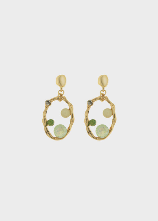 Orecchini pendenti in Metallo color oro con pietre