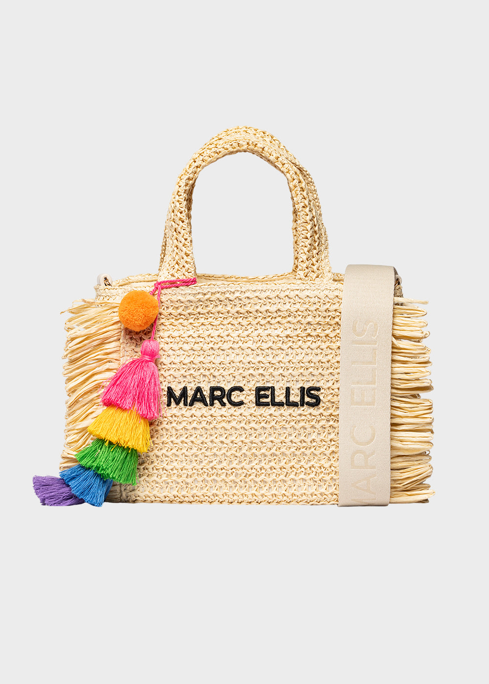 Borsa da Mare piccola Buby S.Claire S in effetto rafia, con tracolla