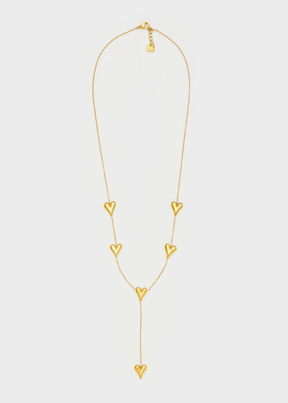 Collana sottile con elementi Cuore in acciaio
