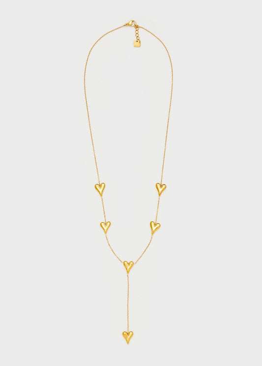 Collana sottile con elementi Cuore in acciaio