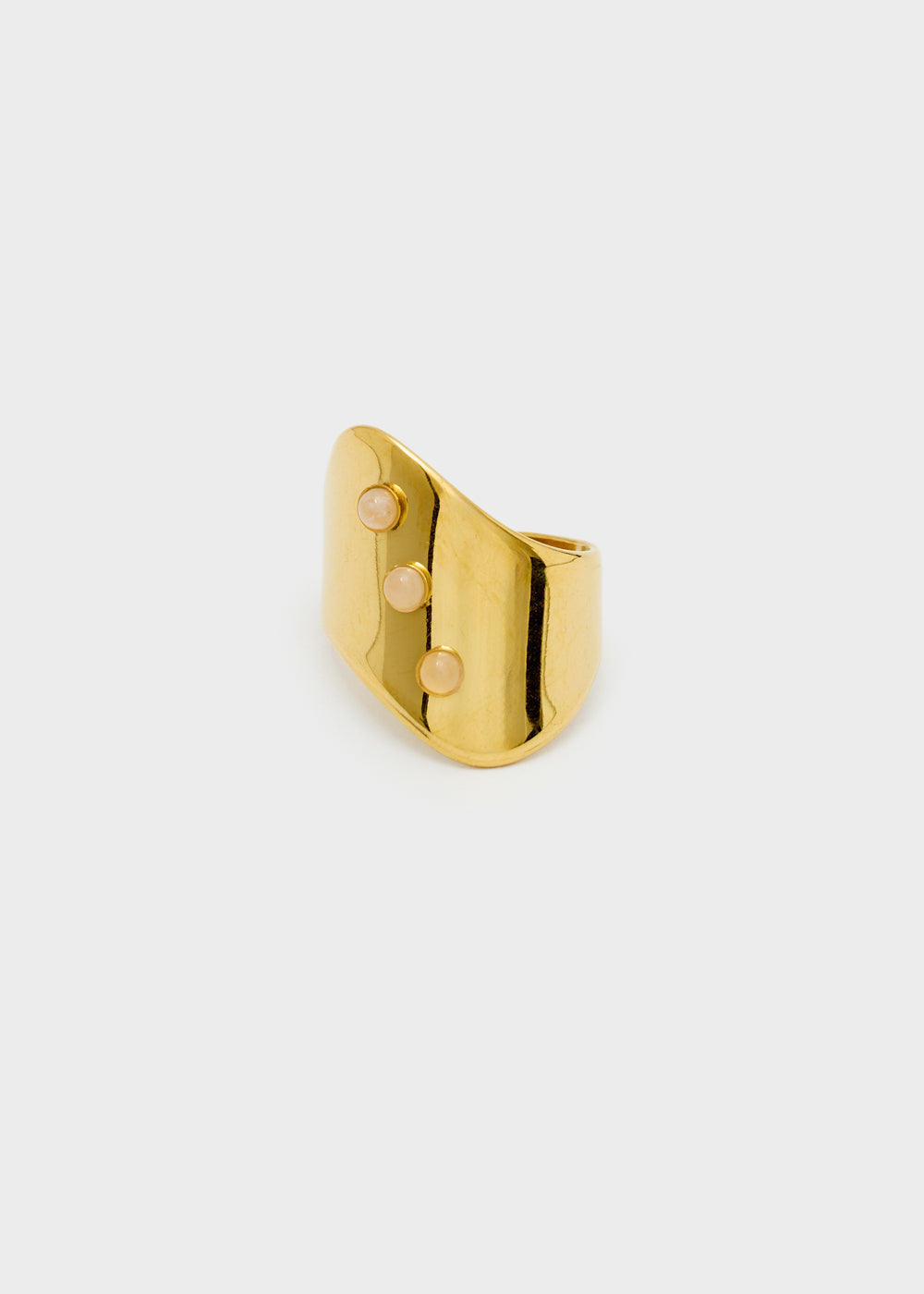 Anello Zury a fascia con pietre bianche in acciaio