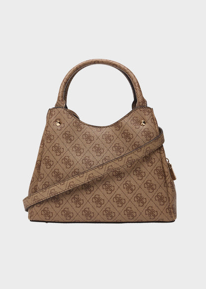 Borsa a mano Lorella Logo con tracolla e charm con logo all over