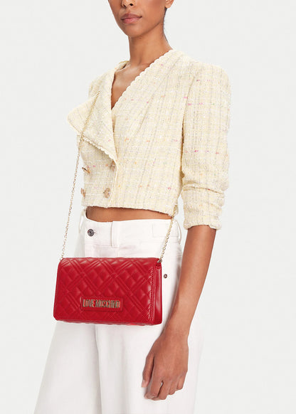 Borsa a tracolla con logo frontale