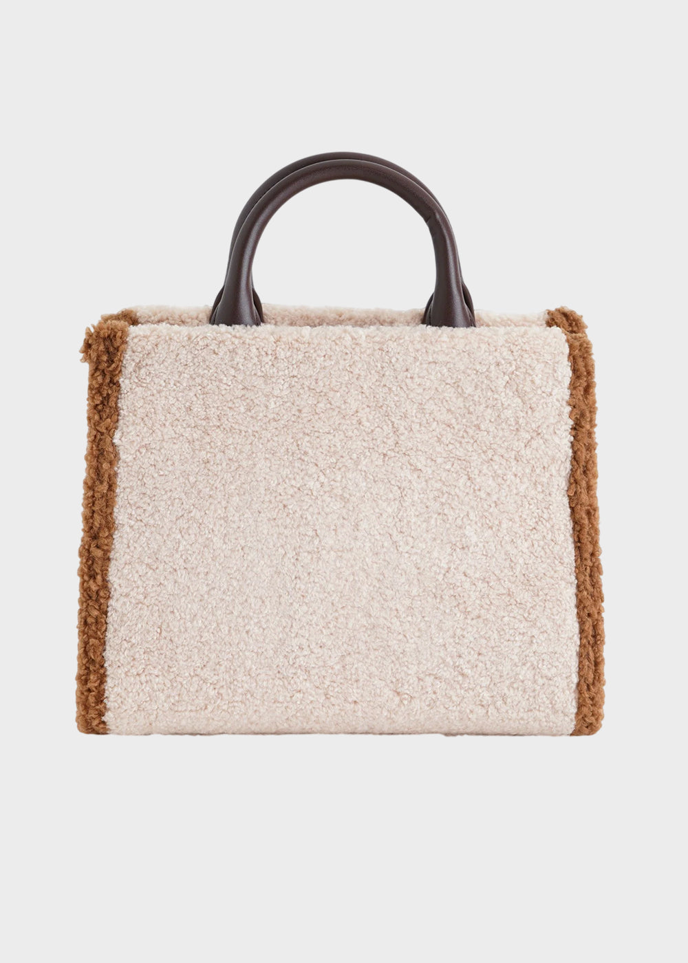 Borsa a mano Marge in effetto lana con tracolla e applicazione orsetto centrale Teddy-3