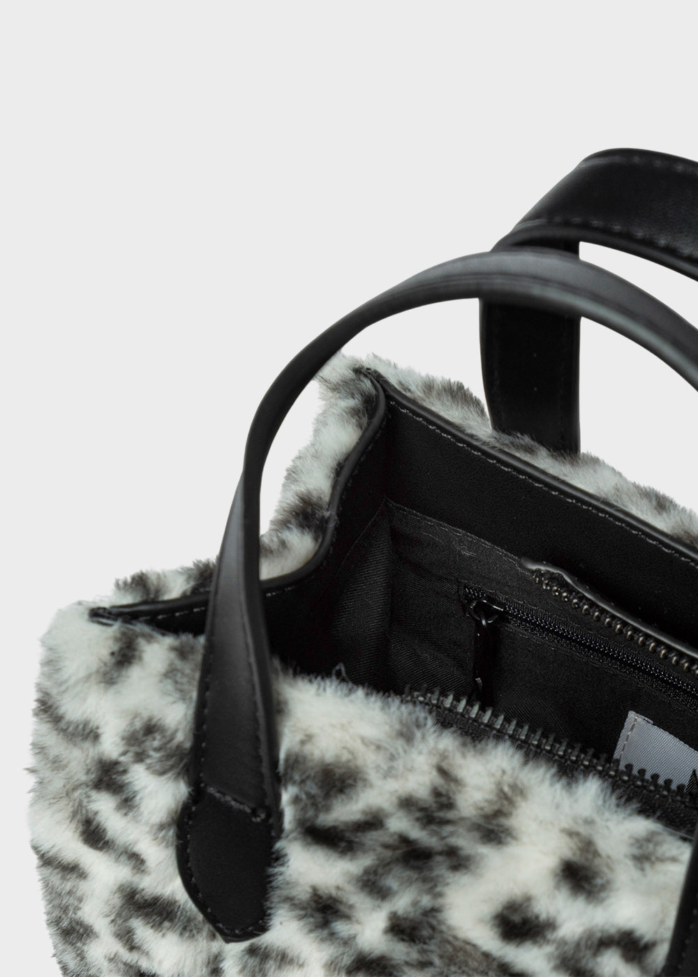 Borsa a mano Buby Lynx S animalier con tracolla, in effetto pelliccia-4