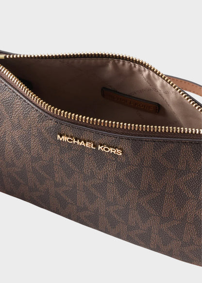 Borsa a spalla Jet Set con logo all over