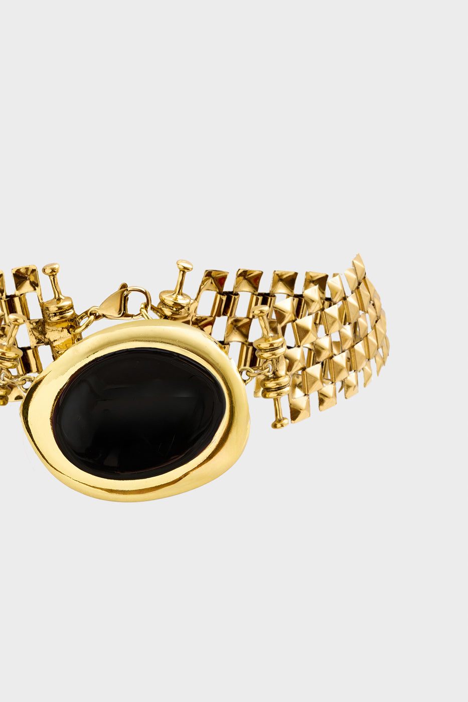 Collana Zoe corta elemento e smalto nero