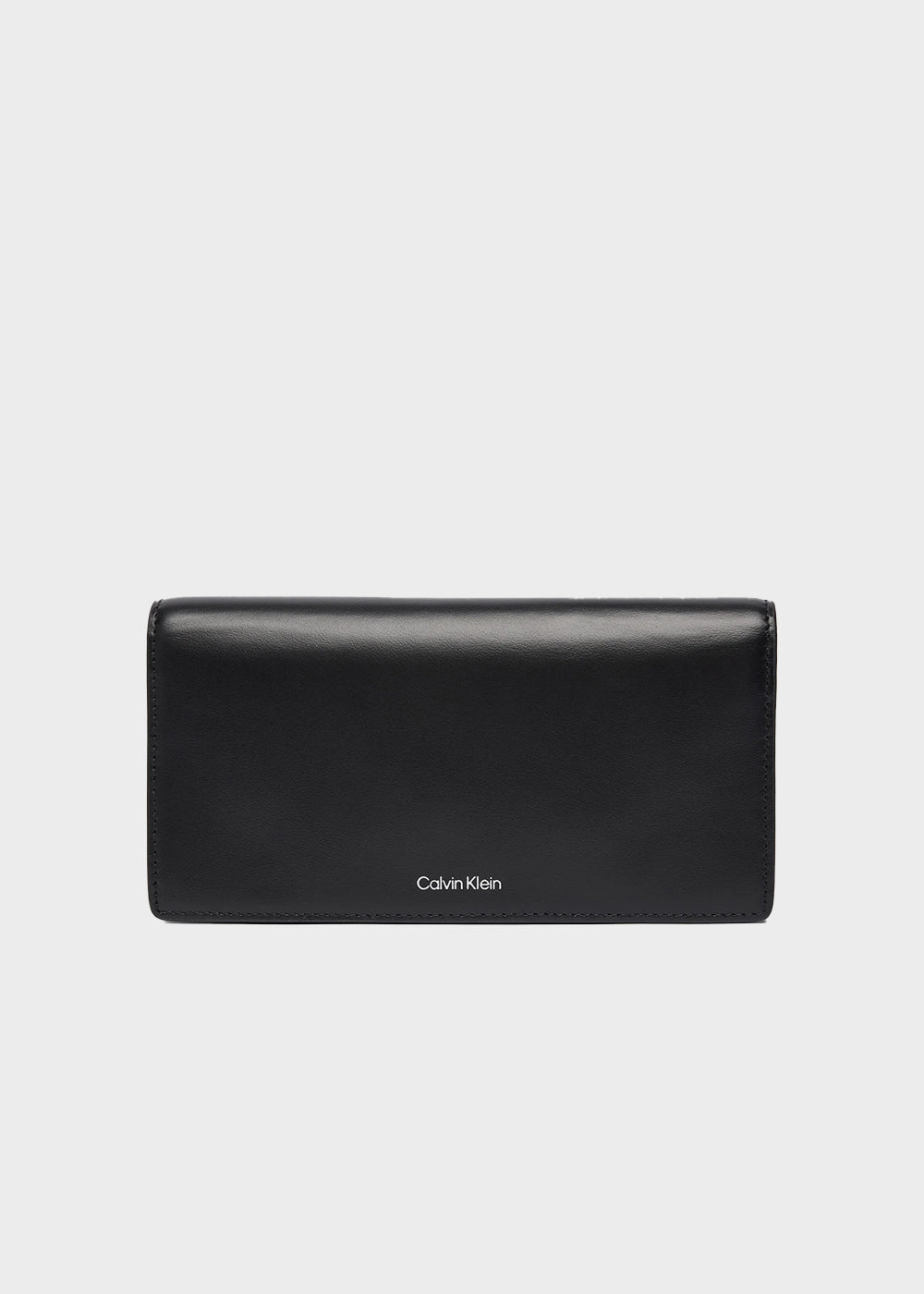 Portafoglio a libro in pelle con emblem logo monogramma e zip interna