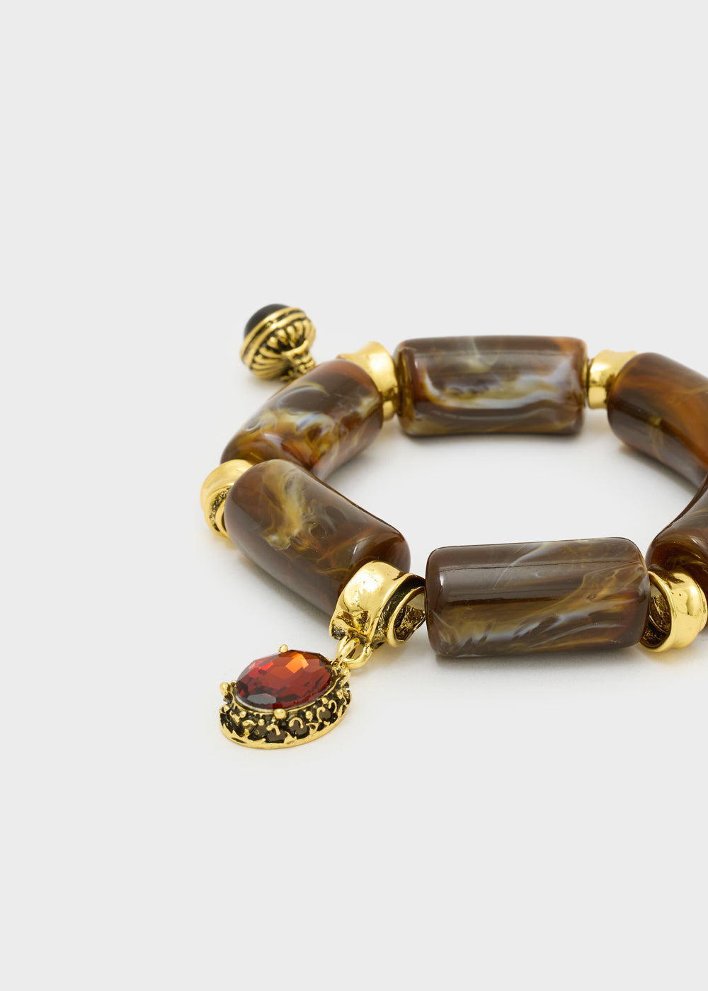 Bracciale Kye in resina con pendenti marrone