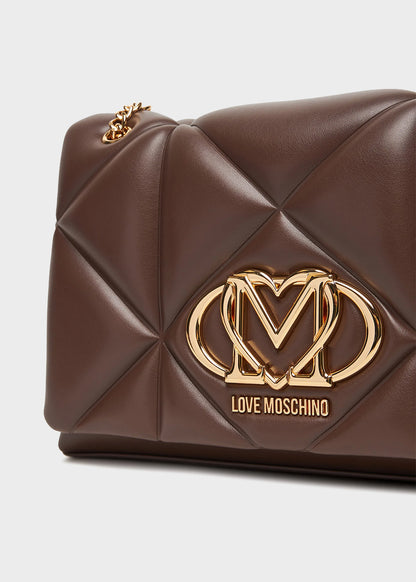 Borsa da spalla con logo frontale