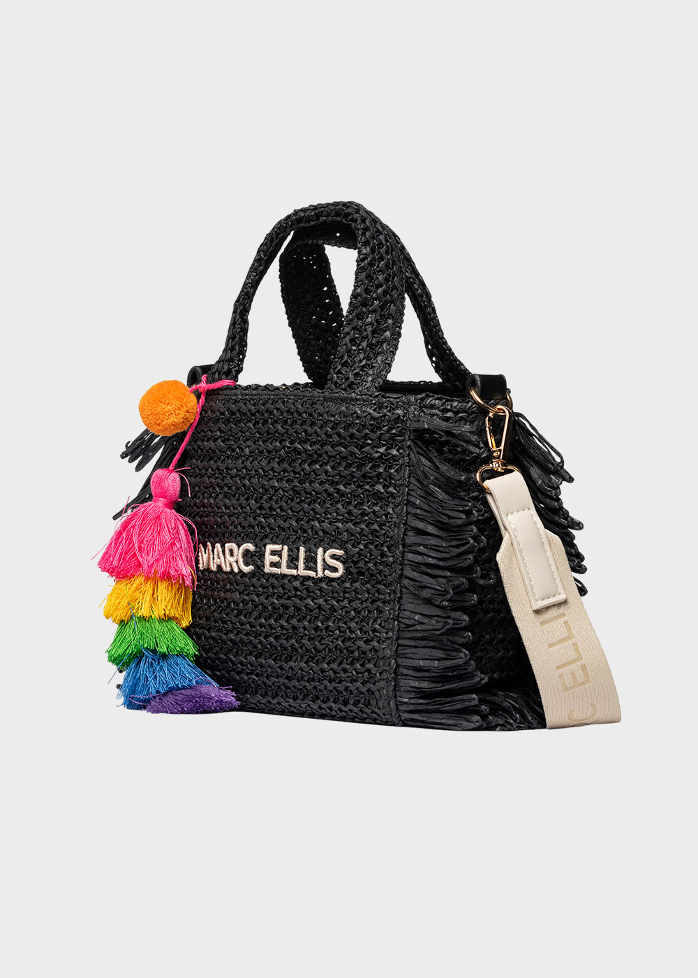 Borsa da Mare piccola Buby S.Claire S in effetto rafia, con tracolla