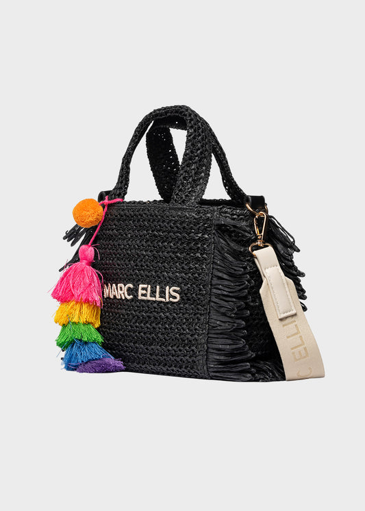 Borsa da Mare piccola Buby S.Claire S in effetto rafia, con tracolla
