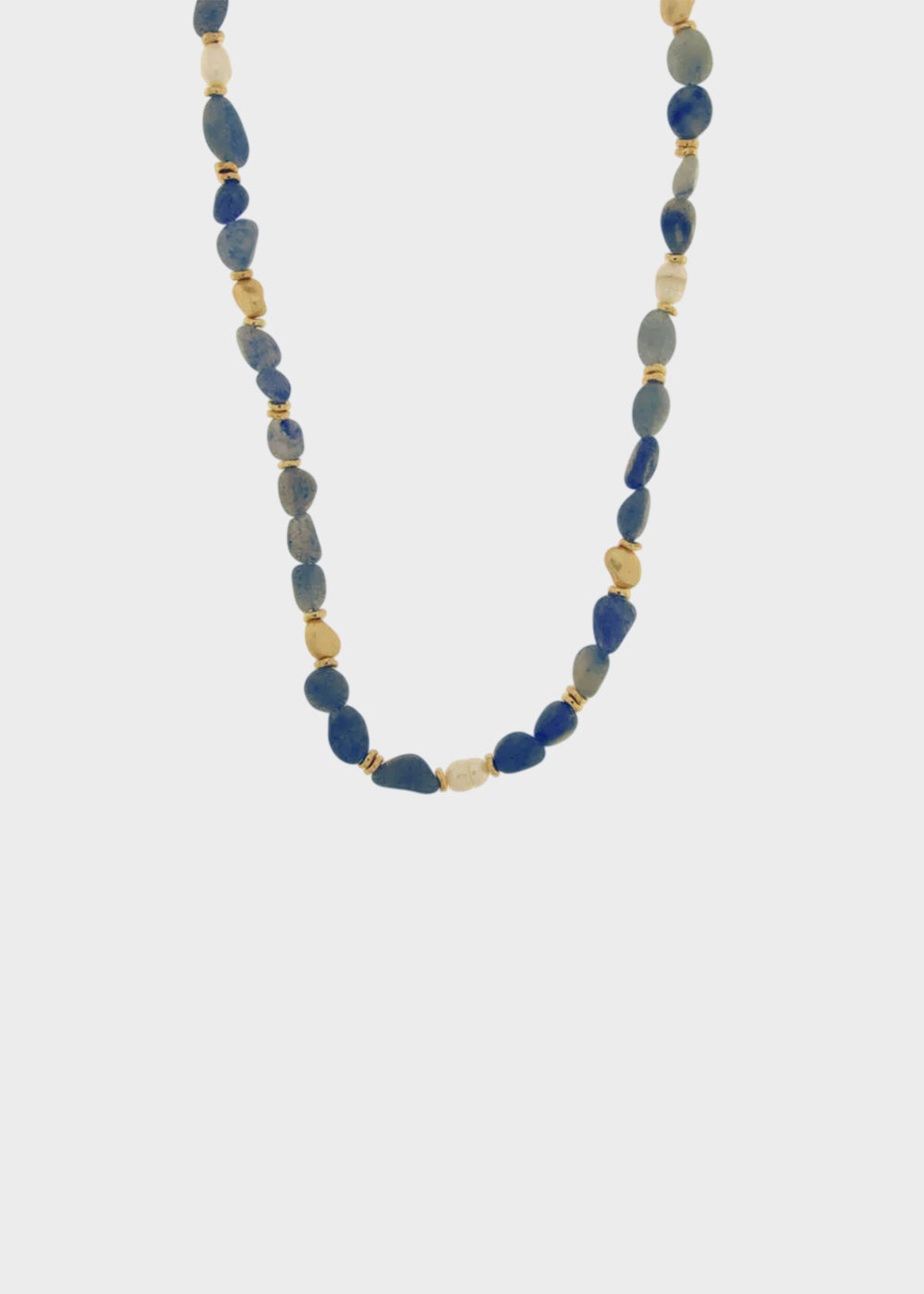 Collana in Metallo con cristalli blu ispirati al vetro di Murano