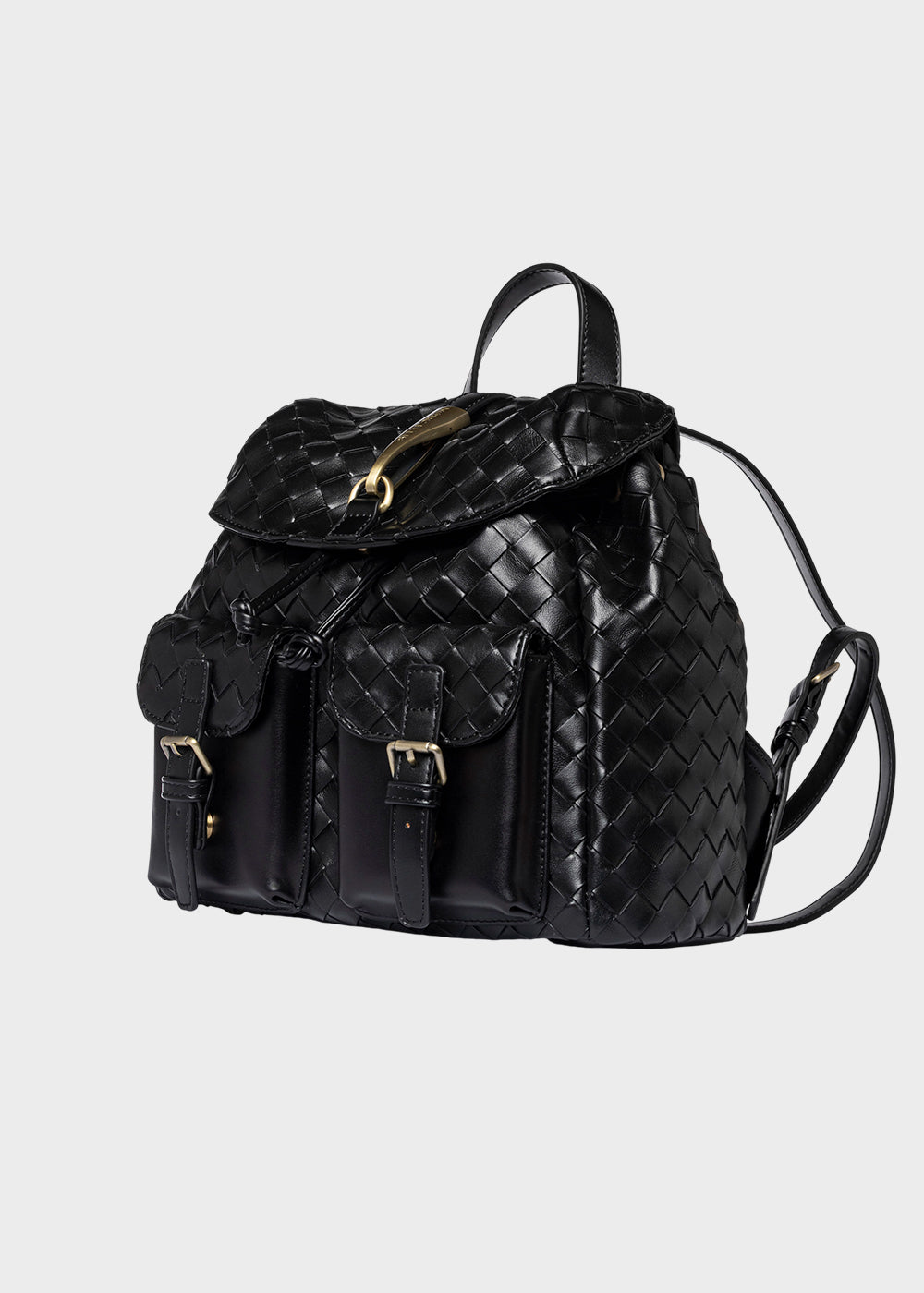 Zaino Colorado S Plait con pattina, tasche frontali e trama ad effetto intreccio