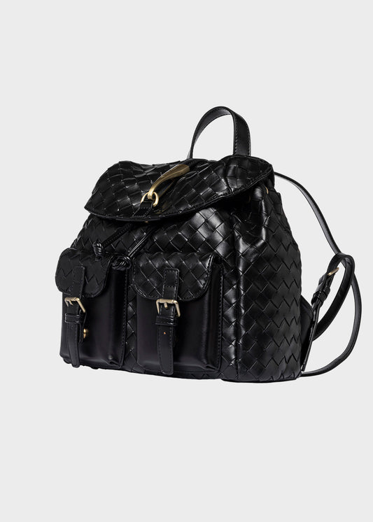 Zaino Colorado S Plait con pattina, tasche frontali e trama ad effetto intreccio