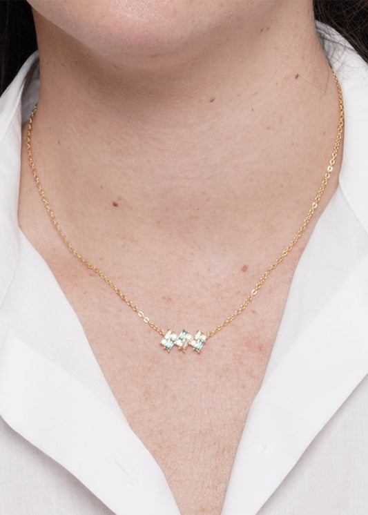 Collana in Metallo color oro con zirconi colorati