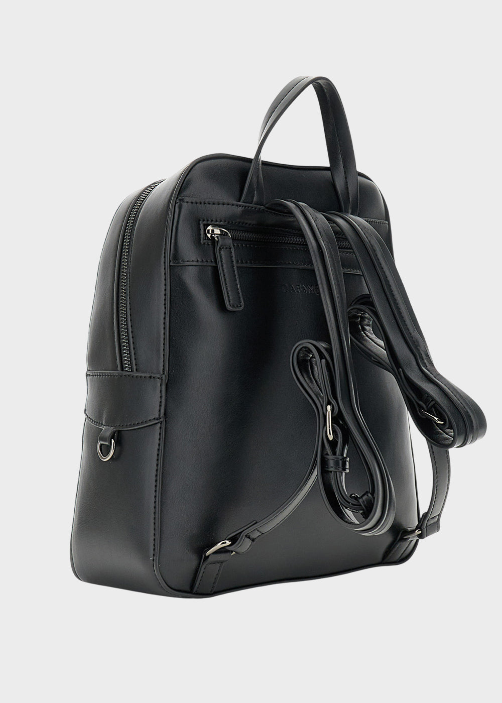 Zaino a righe con zip frontale e logo metallico-3