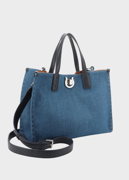 Borsa a mano Middleton D. con tracolla, in denim