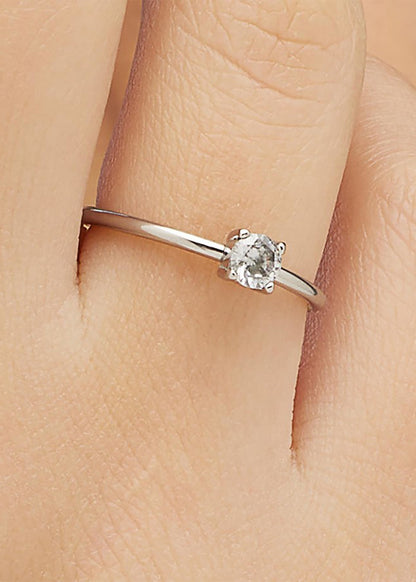Anello regolabile Dazzly in acciaio con pietra