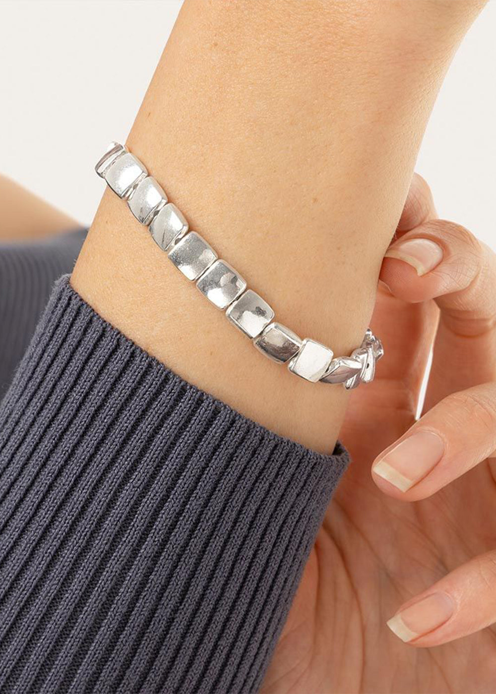 Bracciale Elastico Cubi Piatti